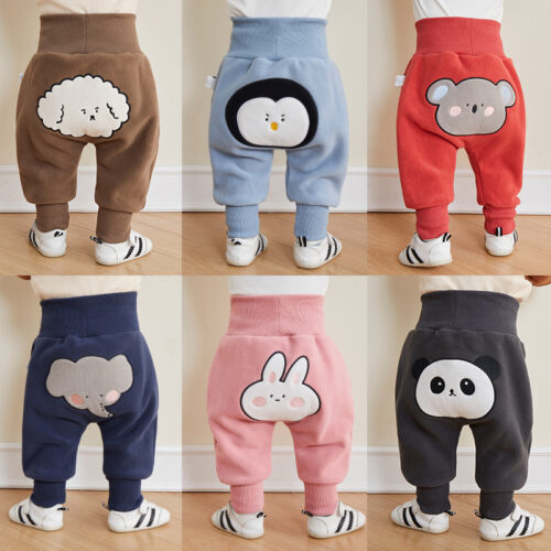 HappyPaws™ – Soft Cartoon-Printed Baby Pants for Cozy Adventures