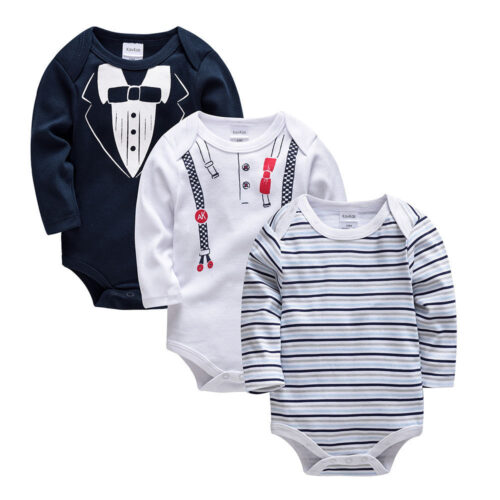 TinyTales™ – 3-Pack Cute Cartoon Long Sleeve Bodysuits for Babies - Image 2