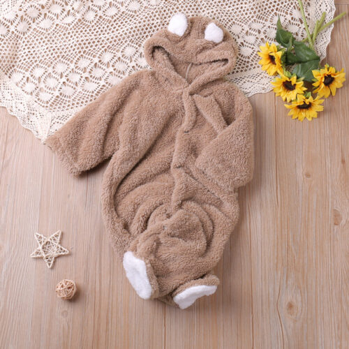 SnugCubs™ – Ultra-Cozy Coral Fleece Hooded Jumpsuit for Chilly Days! - Image 8