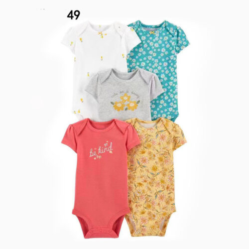 PlayNest™ – 5-Pack Short Sleeve Cotton Bodysuits for Little Ones - Image 9