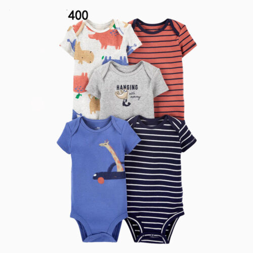 PlayNest™ – 5-Pack Short Sleeve Cotton Bodysuits for Little Ones - Image 2