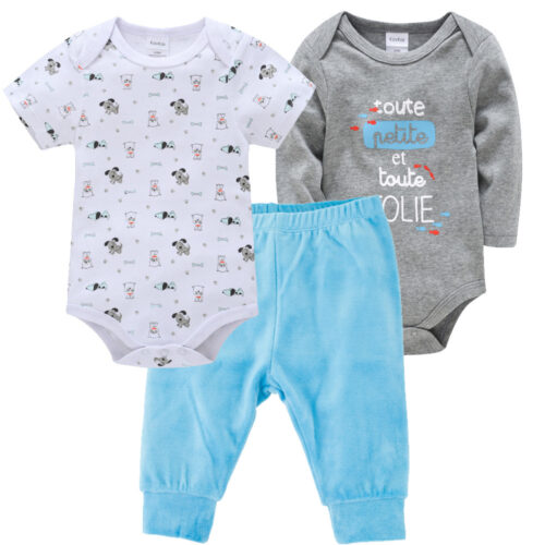 👶 SnuggleSprouts™ – 3-Piece Cotton Baby Outfit Set for All-Day Comfort!