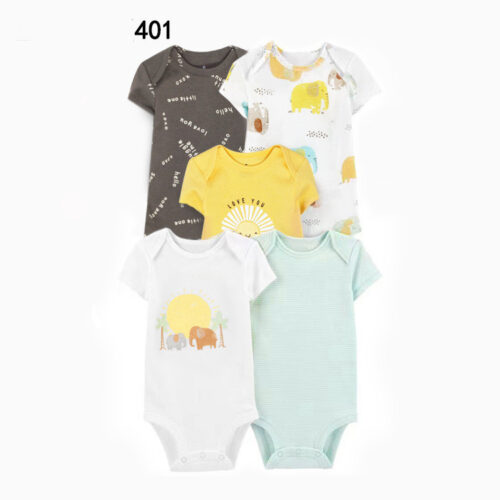 PlayNest™ – 5-Pack Short Sleeve Cotton Bodysuits for Little Ones - Image 10