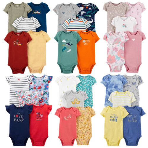 PlayNest™ – 5-Pack Short Sleeve Cotton Bodysuits for Little Ones