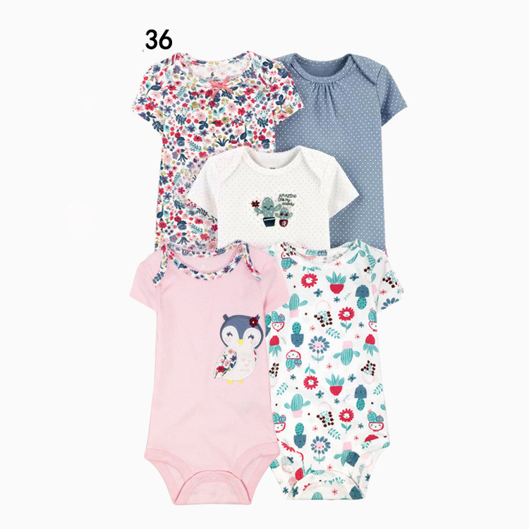 PlayNest™ – 5-Pack Short Sleeve Cotton Bodysuits for Little Ones