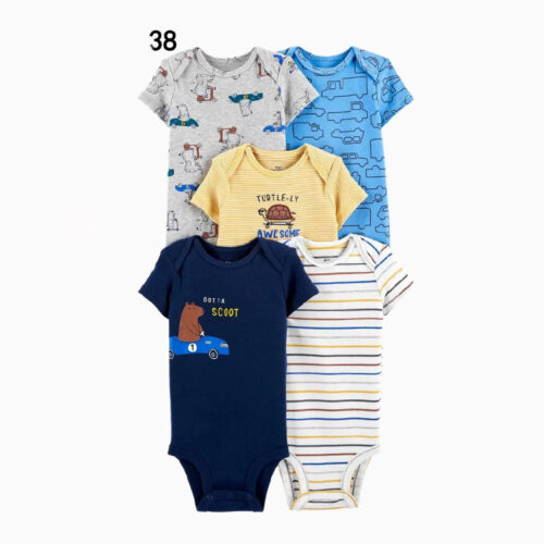 PlayNest™ – 5-Pack Short Sleeve Cotton Bodysuits for Little Ones - Image 5
