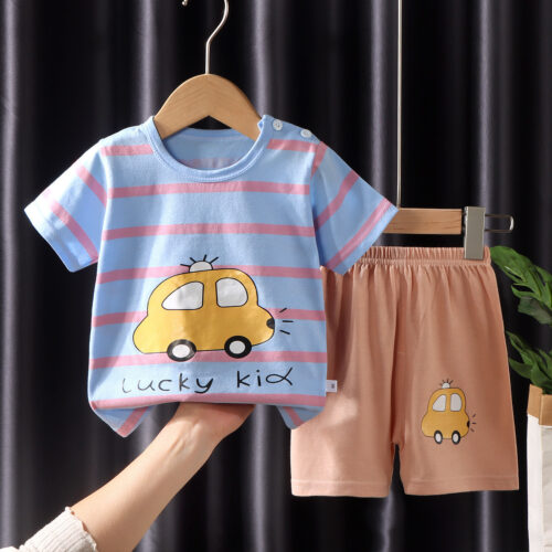 PlayBuddy™ – Printed Cotton Short Sleeve & Shorts Set for Kids - Image 6
