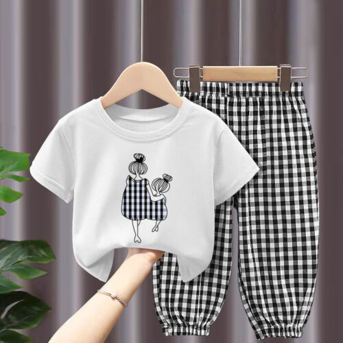 PlayCharm™ – Printed Cotton Short Sleeve & Pants Set for Kids - Image 2