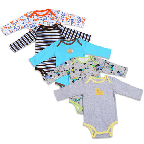 CozyCubs™ – 5-Pack Cotton Baby Long Sleeve Bodysuit Set - Image 3