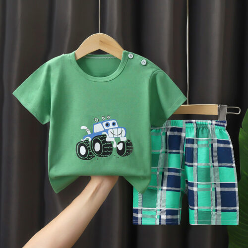 PlayBuddy™ – Printed Cotton Short Sleeve & Shorts Set for Kids - Image 4