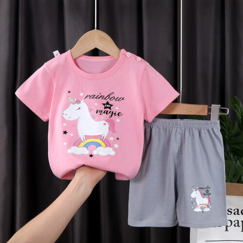 PlayBuddy™ – Printed Cotton Short Sleeve & Shorts Set for Kids - Image 7