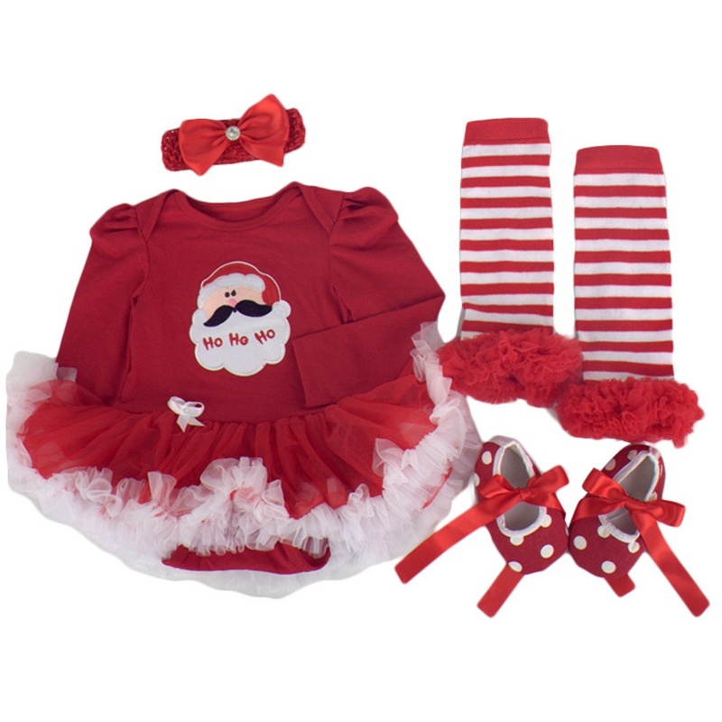 JoyPolka™ – My 1st Christmas 4-Piece Baby Outfit Set - Image 2