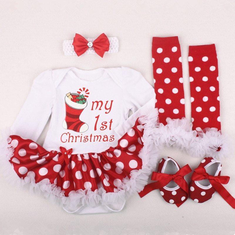 JoyPolka™ – My 1st Christmas 4-Piece Baby Outfit Set