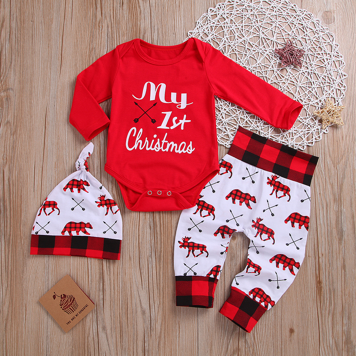 FestiveJoy™ – My 1st Christmas Baby Outfit Set - Image 2