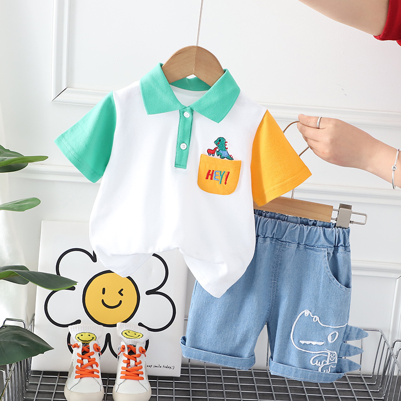 HeyDay™ – Colour Stitching Cotton Shorts Set for Little Boys - Image 5