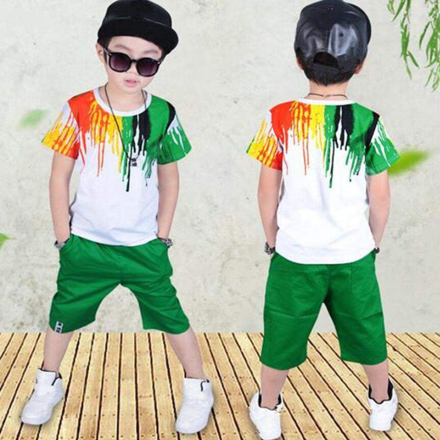 SplashWave™ – Vibrant Summer Top & Shorts Set for Boys - Image 3