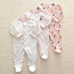 SnuggleBub™ – Soft Cotton Long Sleeve Baby Onesie Set
