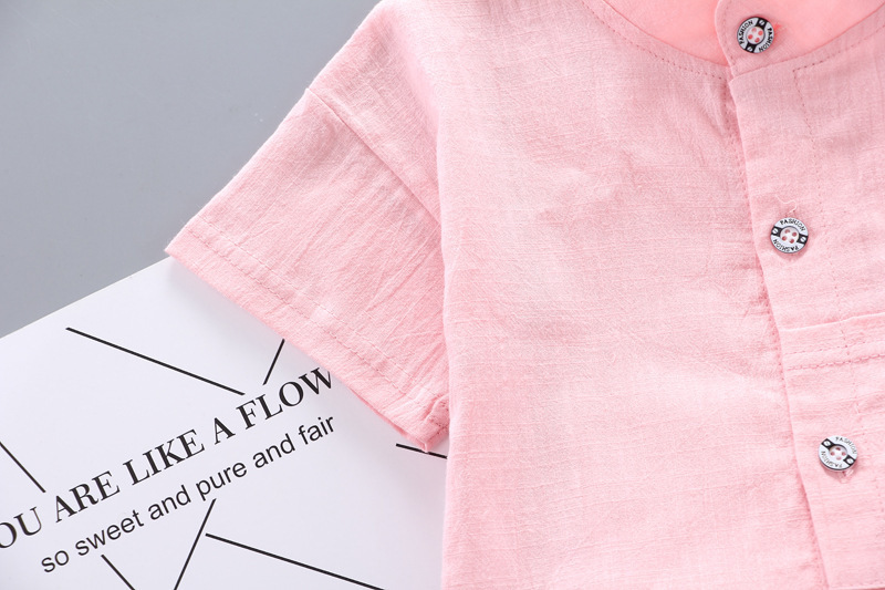 GiraffeChic™ – Cotton Short Sleeve Shirt & Denim Shorts Set for Boys - Image 6