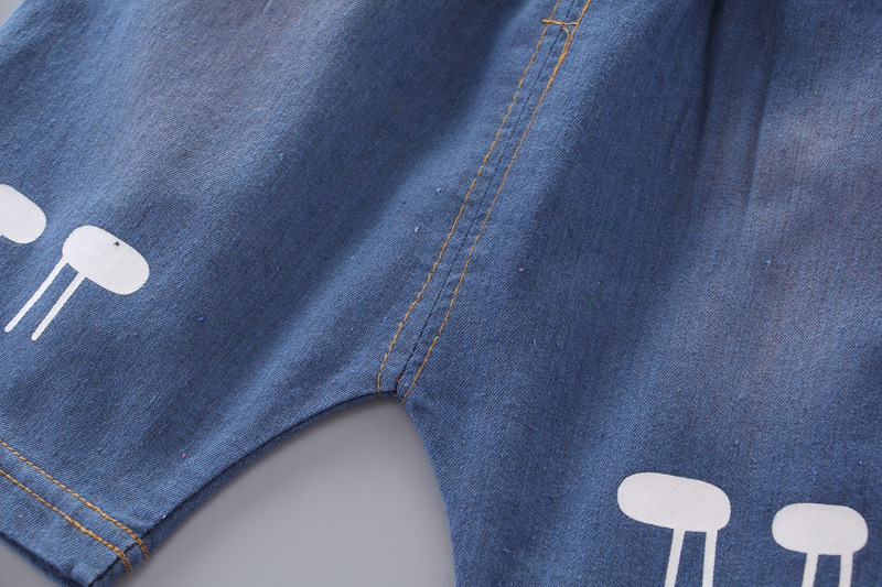 GiraffeChic™ – Cotton Short Sleeve Shirt & Denim Shorts Set for Boys - Image 3