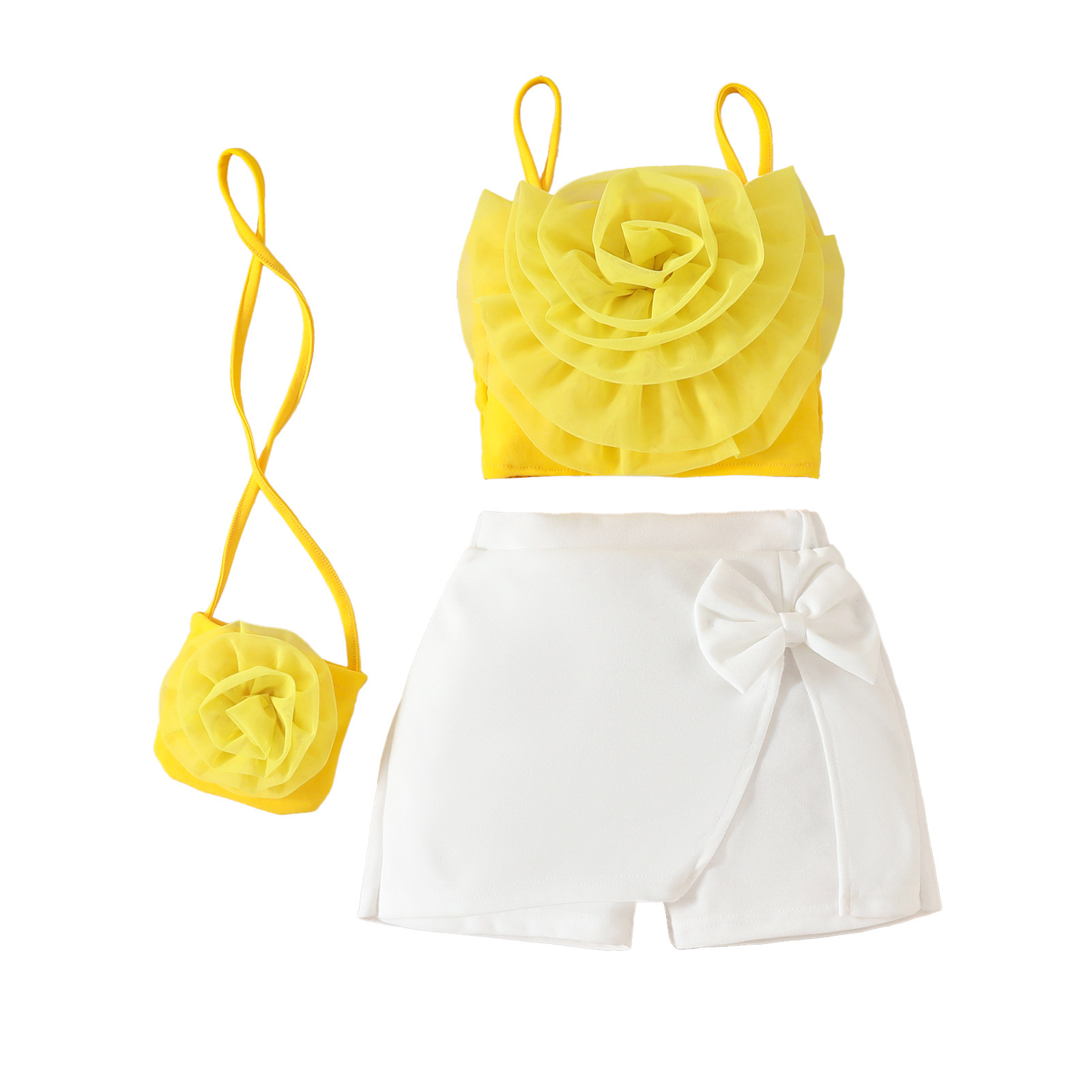 BlossieBloom™ – 3D Flower Strap Top & Skort Set for Girls - Image 4