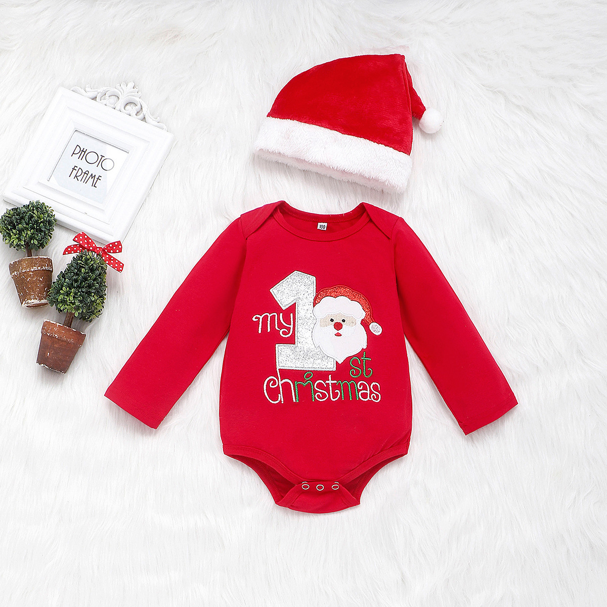 SantaSnugs™ – My First Christmas Cotton 3-Piece Baby Set - Image 2