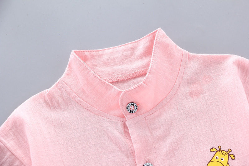 GiraffeChic™ – Cotton Short Sleeve Shirt & Denim Shorts Set for Boys - Image 8