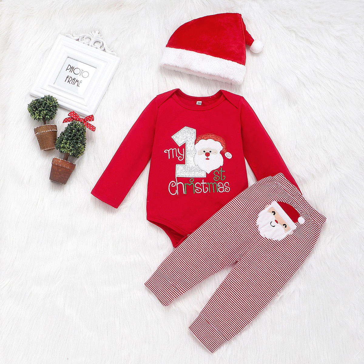 SantaSnugs™ – My First Christmas Cotton 3-Piece Baby Set