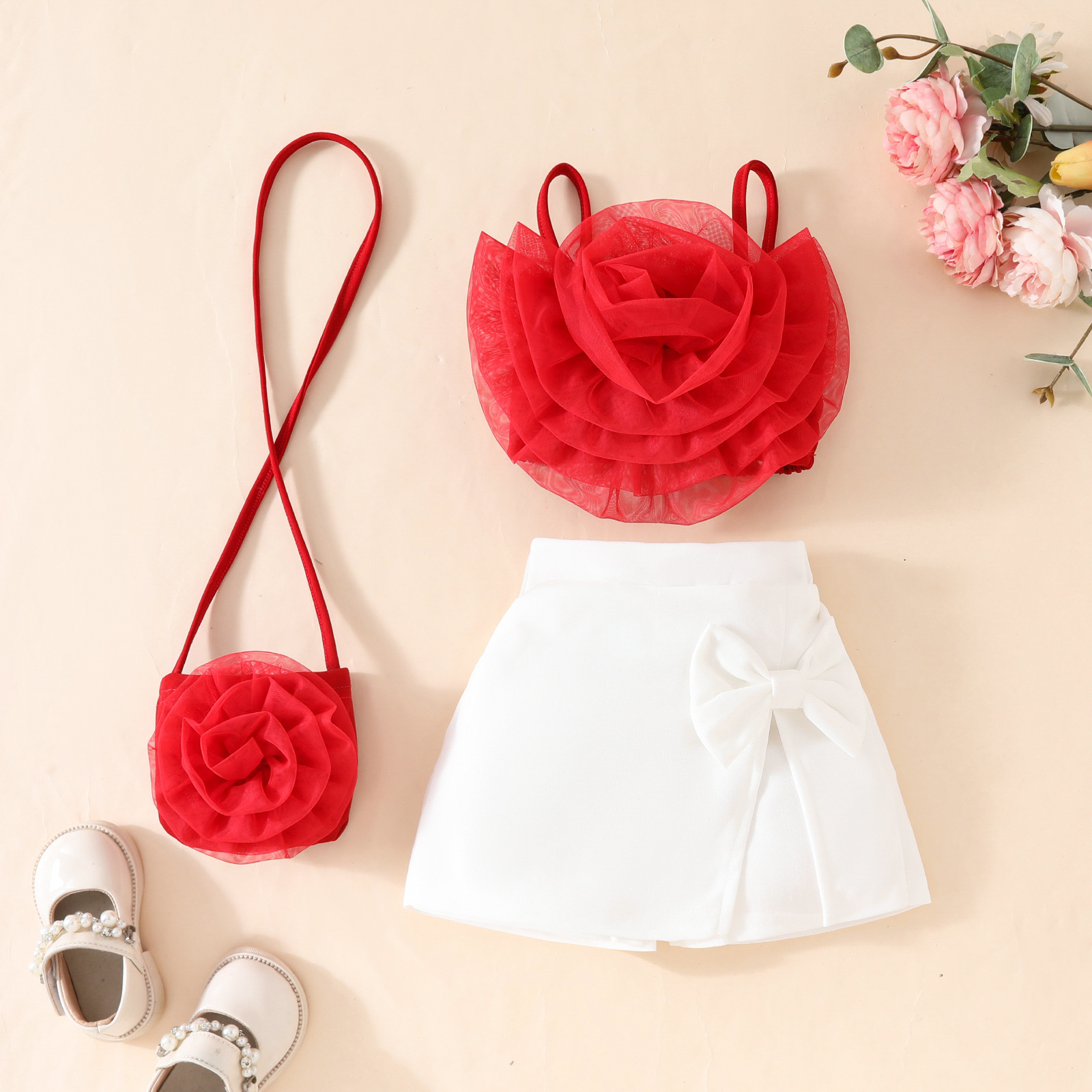 BlossieBloom™ – 3D Flower Strap Top & Skort Set for Girls - Image 7