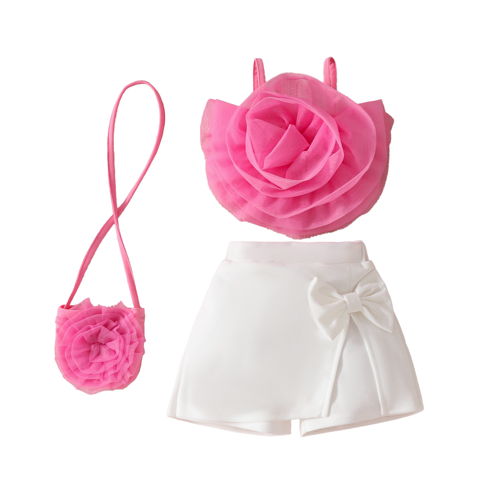 BlossieBloom™ – 3D Flower Strap Top & Skort Set for Girls - Image 3