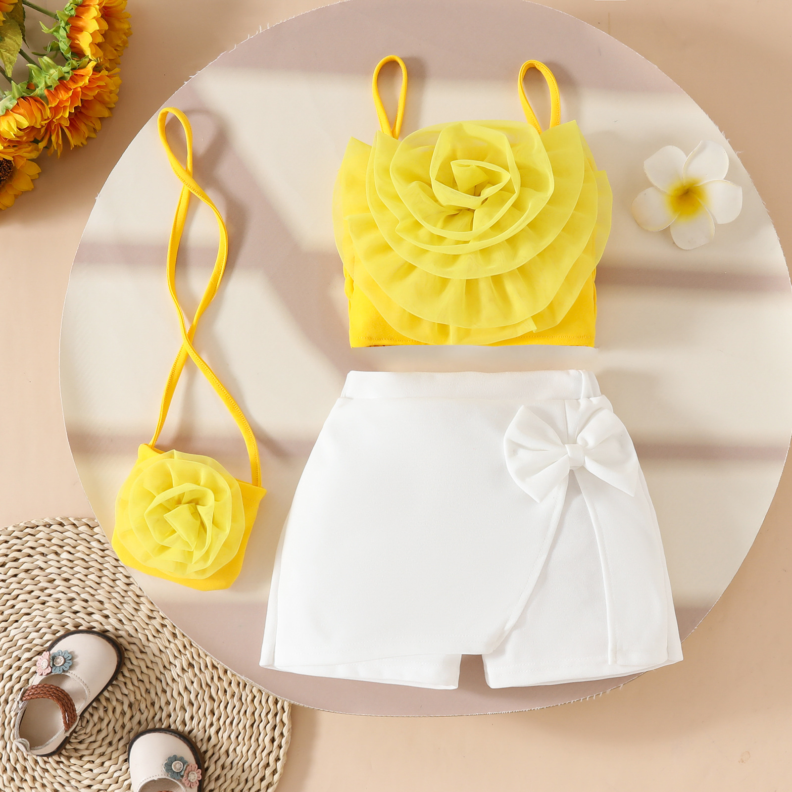 BlossieBloom™ – 3D Flower Strap Top & Skort Set for Girls - Image 8