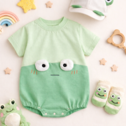 🐸 BabyFrogs™ – Soft Cotton Frog Romper Set