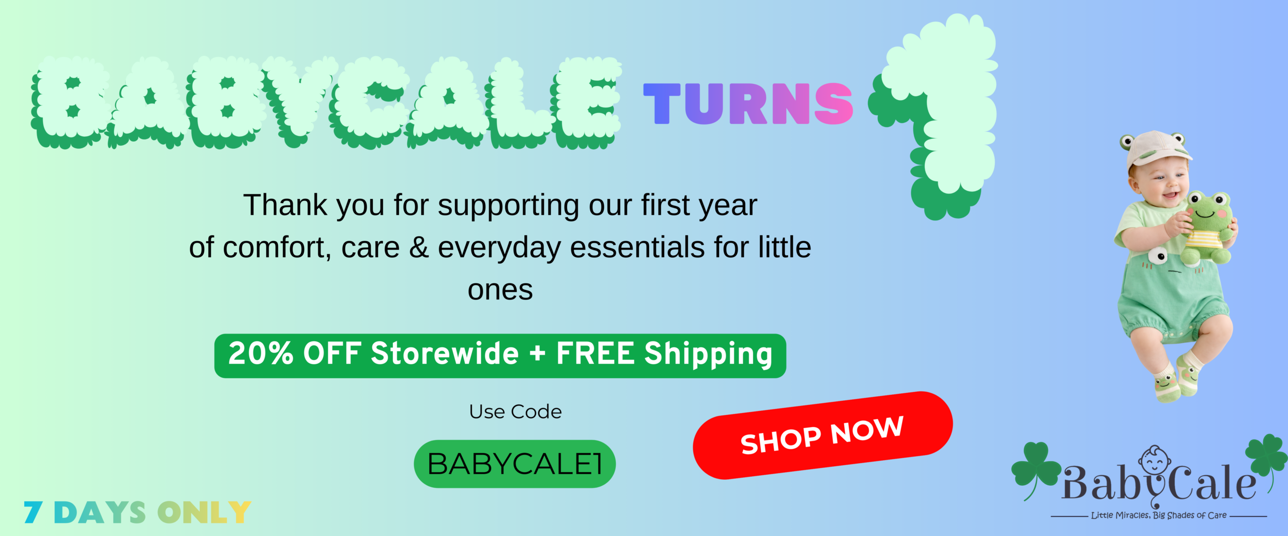 Thank you for 1 amazing year 💛 Enjoy 20% OFF + FREE Shipping