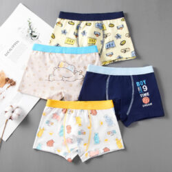 PlayBubs™ – Soft Cotton Boys Cartoon Boxer Shorts (4-Pack)