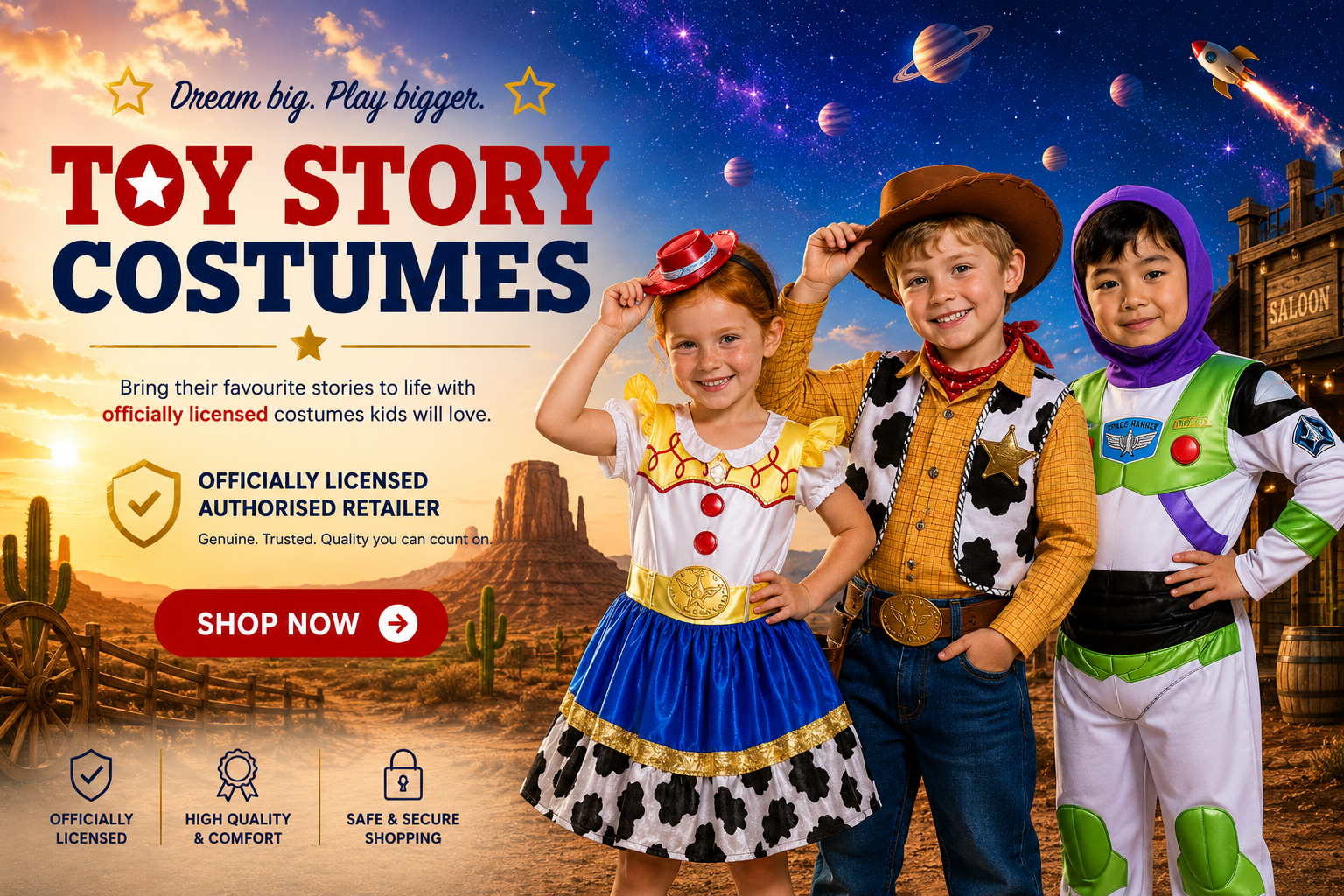 Officially Licensed Toy Story Costumes – Bring Their Favourite Characters to Life ✨